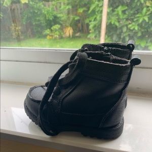 Black place high top boots